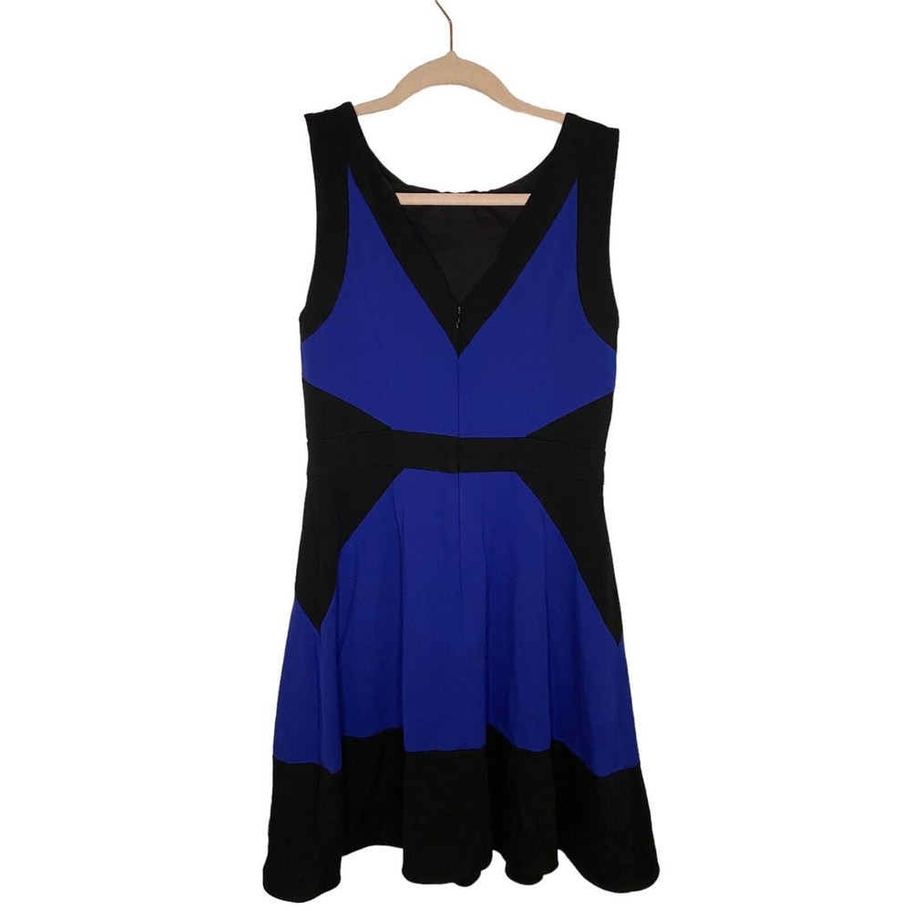 Shoshanna Blue and Black Midi Dress